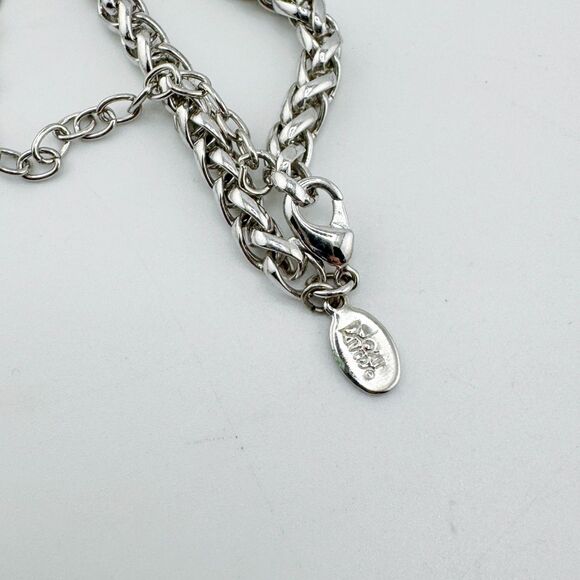 Signed Joan Rivers Interchangeable Glass Gem Necklace 9 Colors Silver Tone Chain - Picture 12 of 14